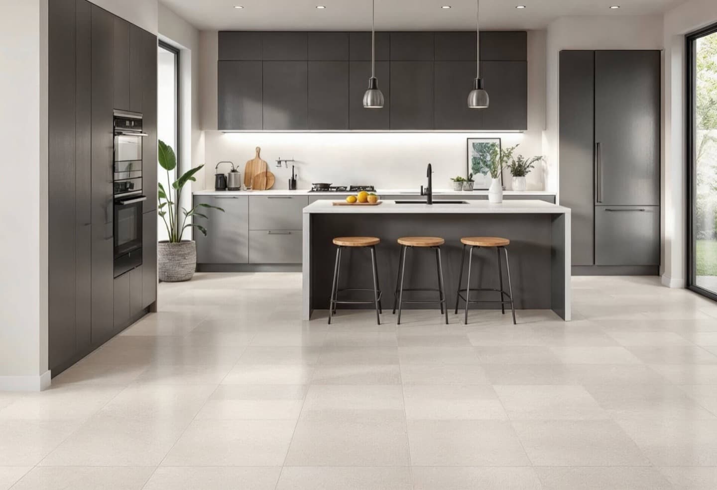Kitchen floor tiling with durable tiles in Sydney