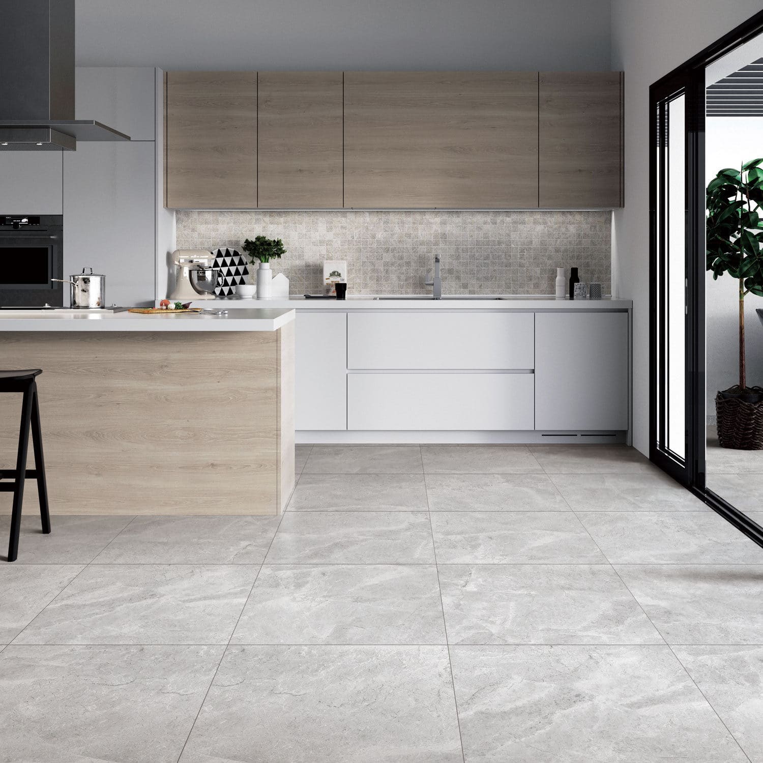 Professional kitchen splashback tiling installation by Sydney Tiling 1