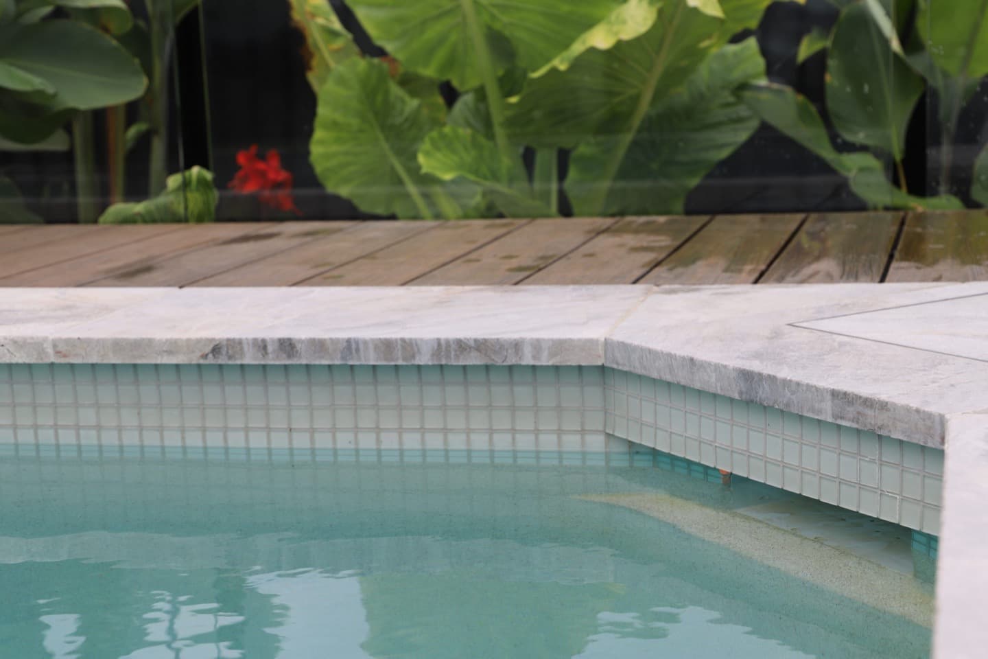 Pool waterline tile installation in Sydney