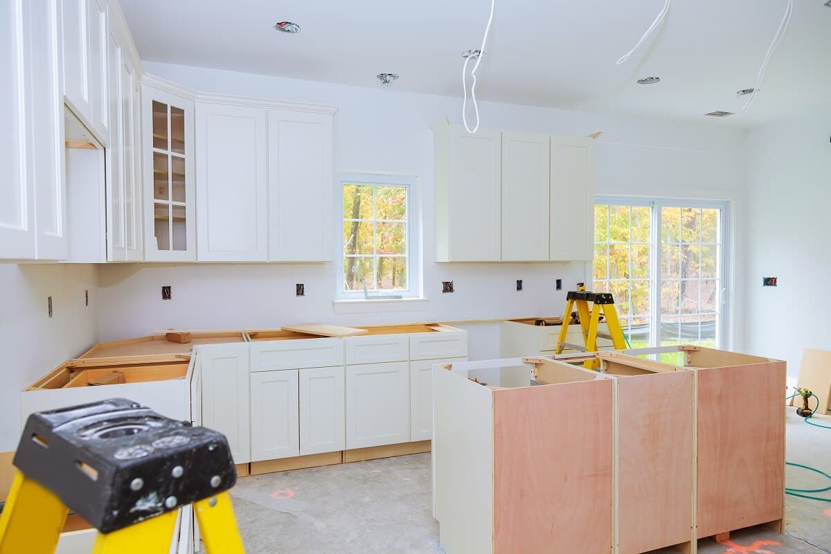 Kitchen strip out before tiling in Sydney